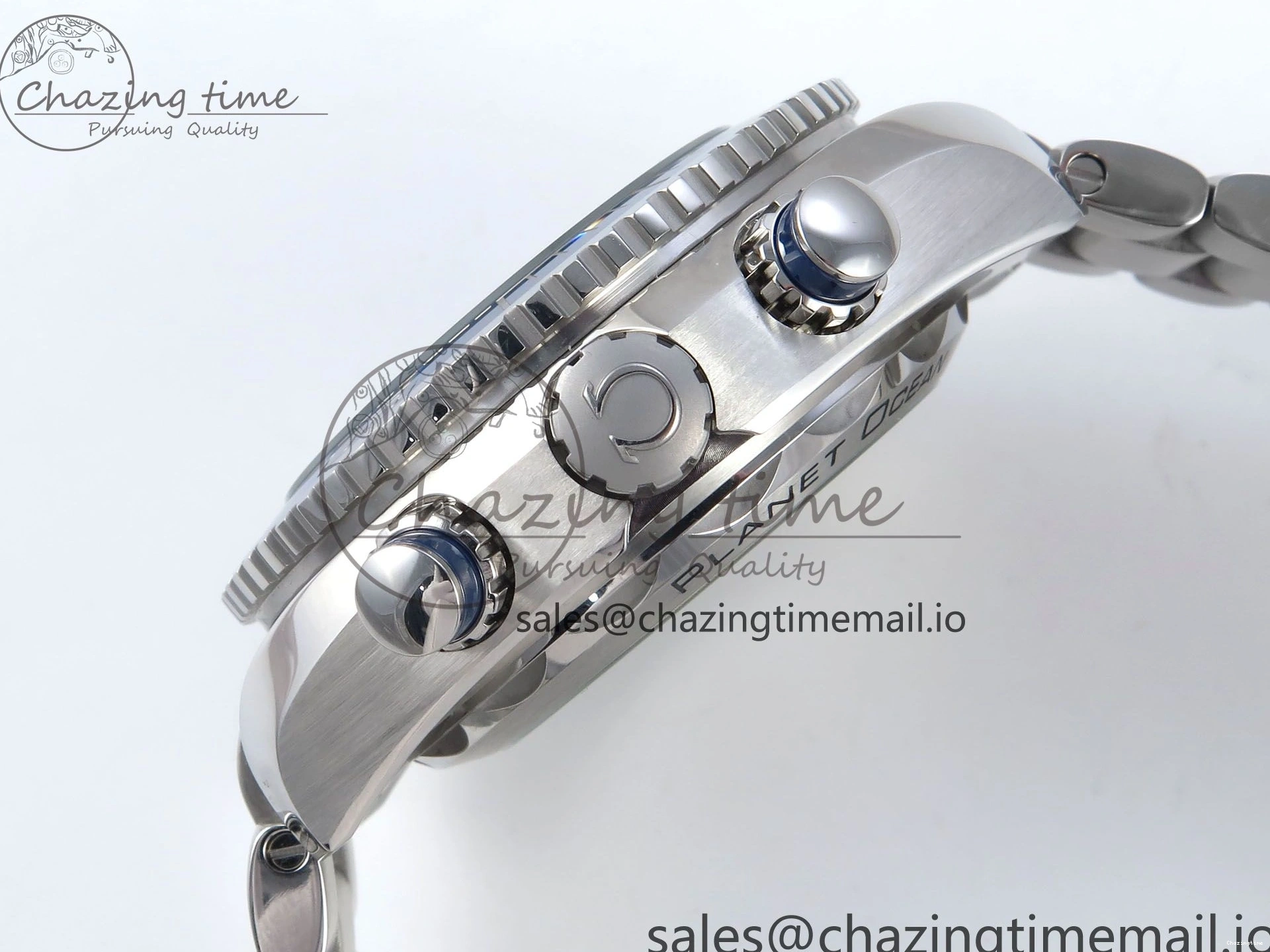 0125 FreshLook Planet Ocean Master Chronometer 600M 45.5mm SS SCF 1:1 Best Edition Black Bezel Black Dial on SS Bracelet A9900 Super Clone 7675